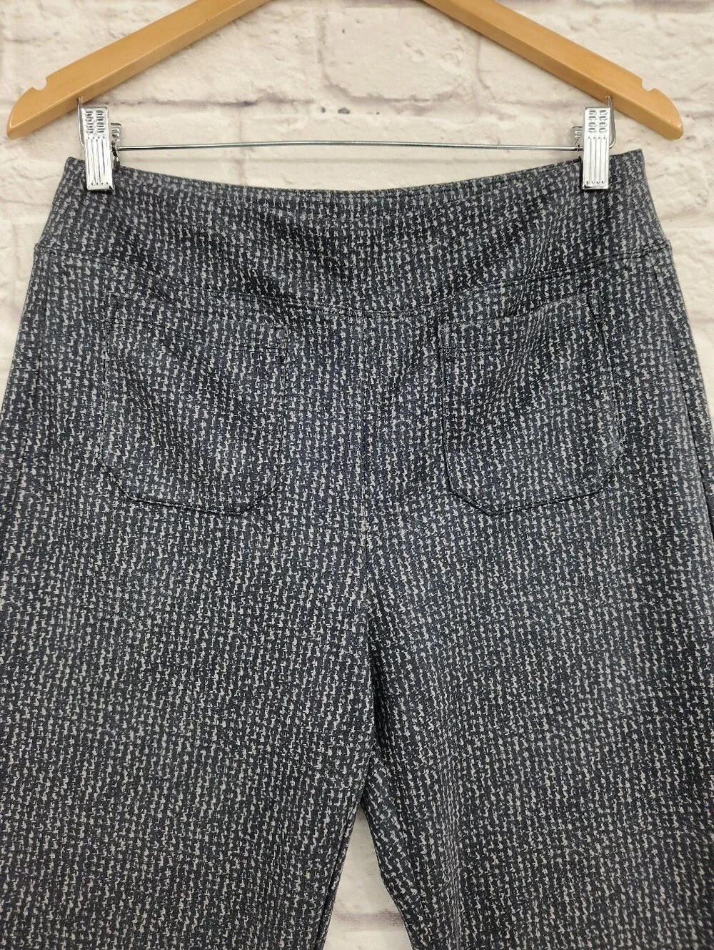 Cabi Knit Pull-On Bootcut Pants Medium Gray Black Career Office Stretch Trousers
